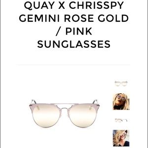✨LIKE NEW✨ QUAY X CHRISSPY ROSE GOLD SUNGLASSES!!!