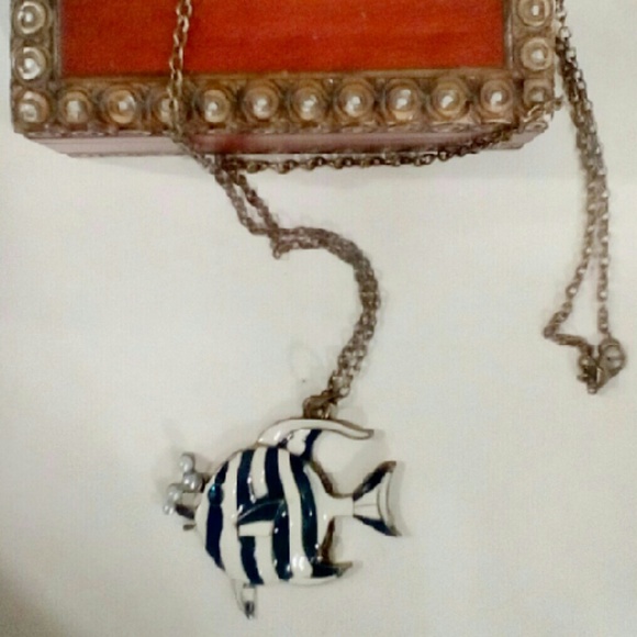 NEW Striped Fish Pendant Necklace