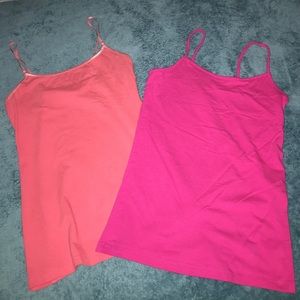 Bundle Spaghetti Strap Tank Tops Hot Pink & Coral