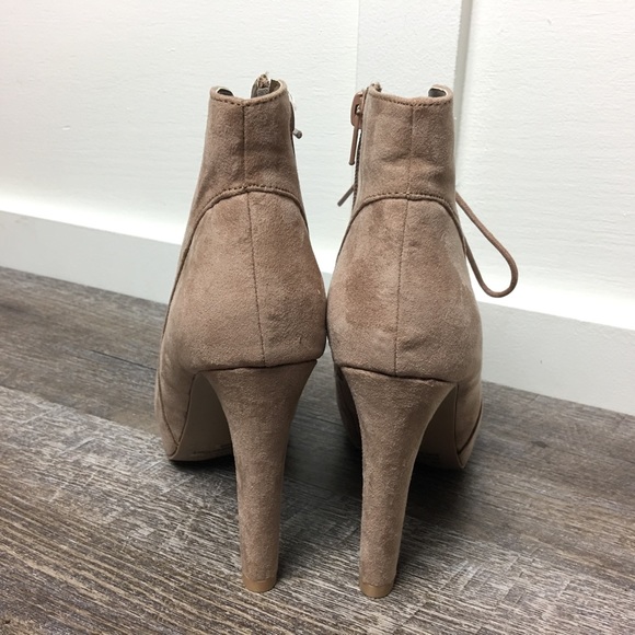 Women's taupe ankle boots - Picture 4 of 4