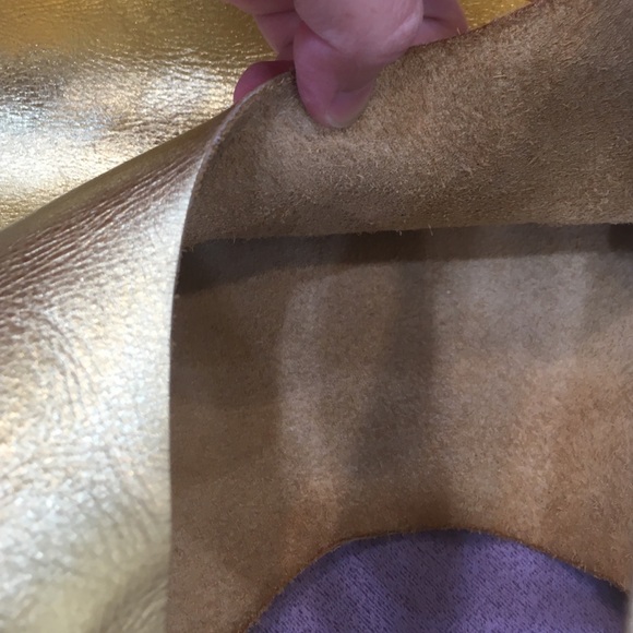 👑handmade gold metallic calf bag 🌸 - Picture 3 of 5