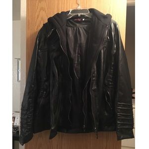 Black faux leather jacket