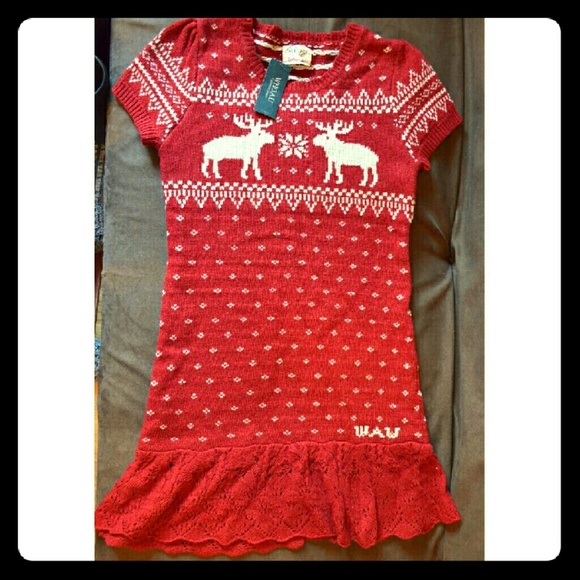 Who.A.U Christmas party sweater dress Nordic