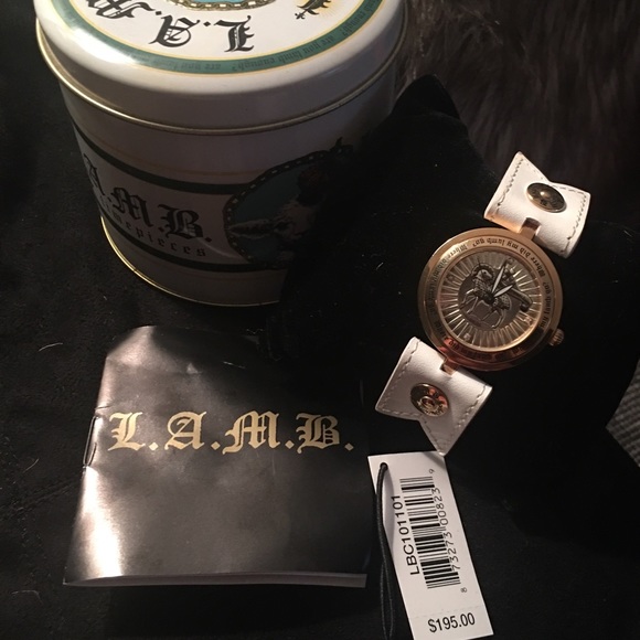 L.A.M.B. Renaissance white and gold watch NWT.