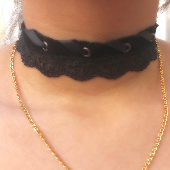 CONSTTANT Handmade Faux Suede+Lace with Ribbon Tie - Picture 2 of 4
