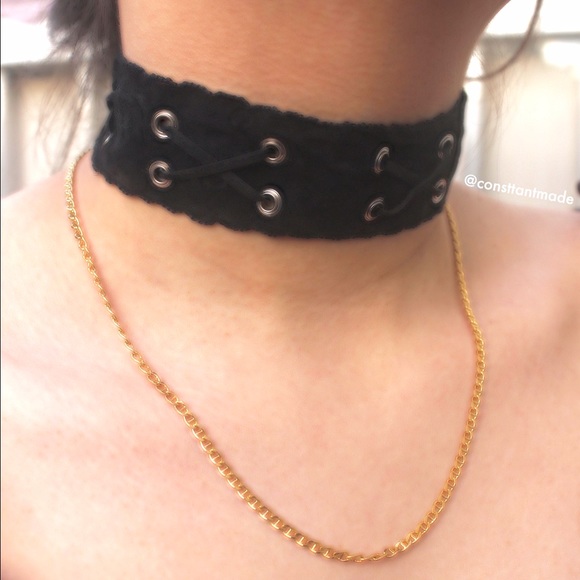 CONSTTANT Jewelry - CONSTTANT HANDMADE FauxSuede Black on Black Choker