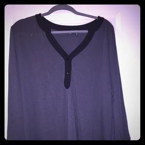 Gray and black top