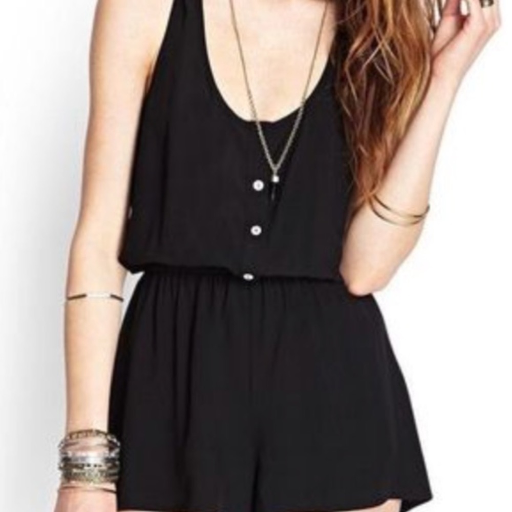 Basic Black Romper - Picture 2 of 4