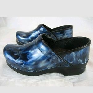 Blue Marbled Dansko Professional Clogs