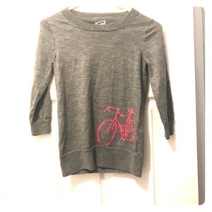 J Crew Grey bike sweater