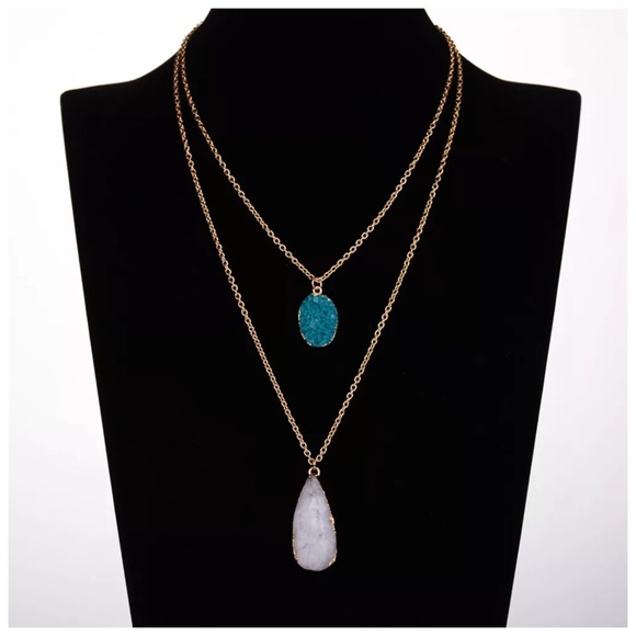 ED24 Gold 2 Layer Long Necklace - Picture 3 of 3