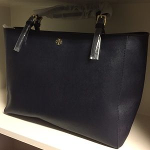 Tory Burch, Navy, York Buckle Tote