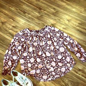 NWOT Lucky Brand Jemma Floral Peasant Top