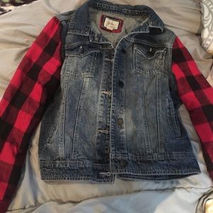 Forever 21 flannel jean jacket