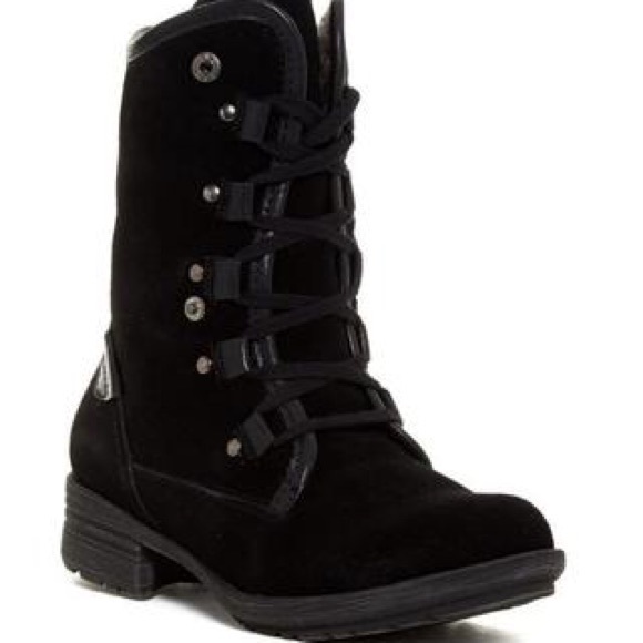 New ALDO ADIANIEL BLACK SUEDE FAUX FUR BOOTS  6