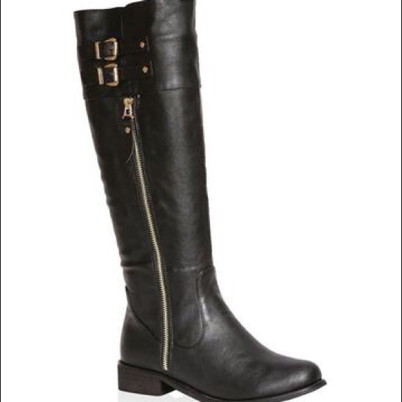 BUCCO BINCE BLACK MOTO ZIP KNEE HIGH BOOTS 6.5 - Picture 1 of 3