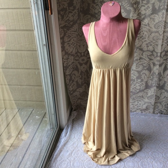 SOLD Banana Republic Stretch A-line Camel Dress - Picture 2 of 4