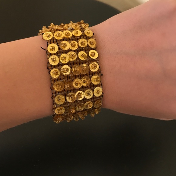 Gold sequins bracelet - Picture 1 of 2