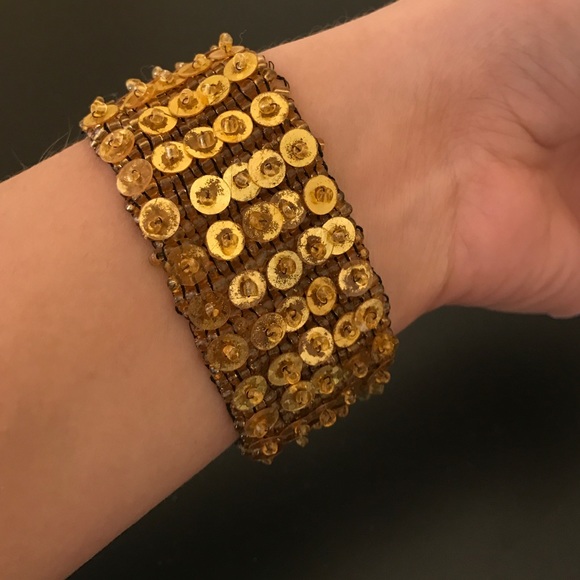 Gold sequins bracelet - Picture 2 of 2