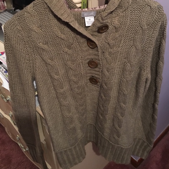 Tan/Brown Sweater with Hood