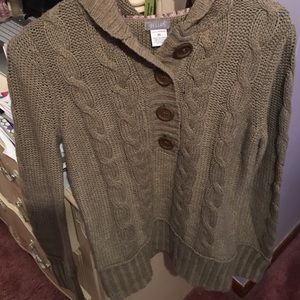 Tan/Brown Sweater with Hood