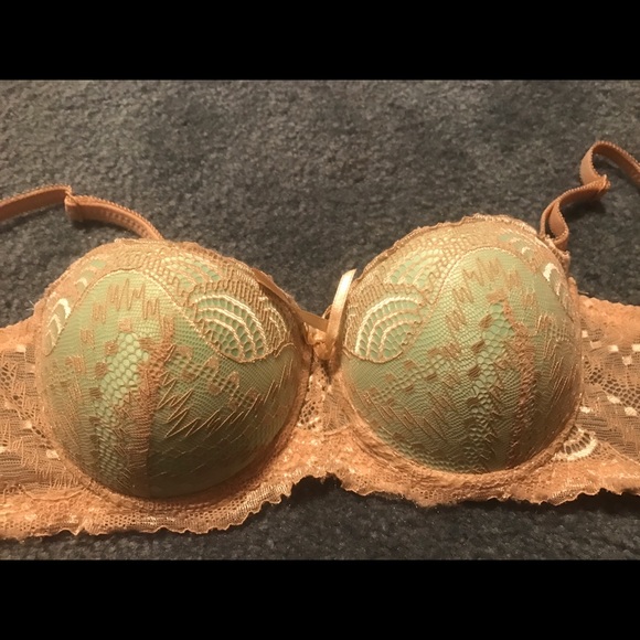 Cute mint green and beige laced bra