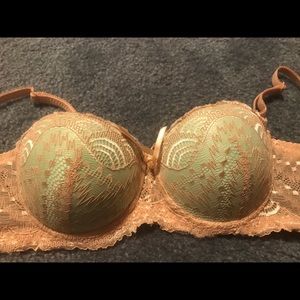 Cute mint green and beige laced bra