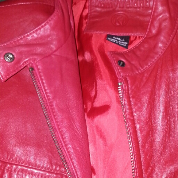 Red Leather jacket. #Motorcycle - Picture 3 of 4
