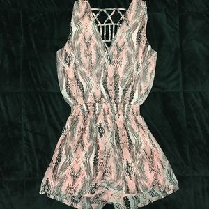 Pink / Black Aztec Print Romper