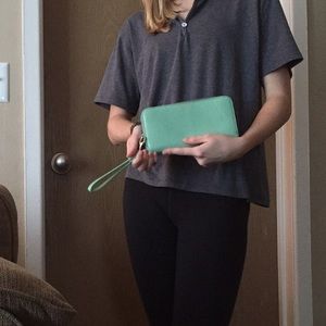 Mint Green Fossil Wristlet Wallet