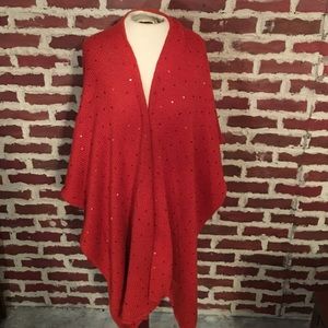 Chicos sequin sweater poncho