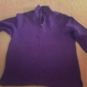 Purple zip up men's sweater