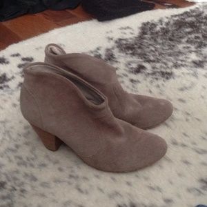Suede ankle bootie