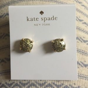 Kate spade gold glitter gumdrop studs