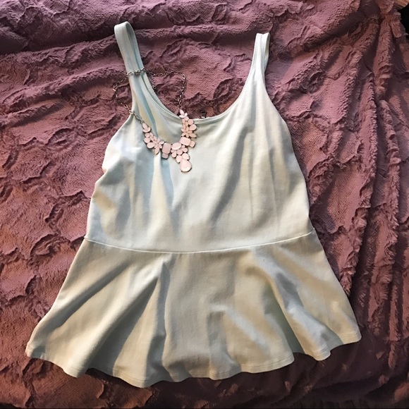 Light blue peplum tank