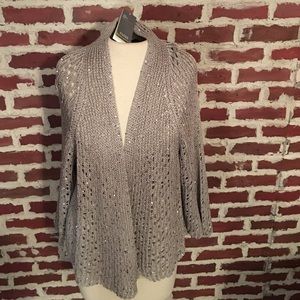 Eileen Fisher Sequin Chainmail Mesh Cardigan