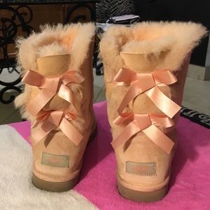 Baby Pink Bailey Bow Uggs