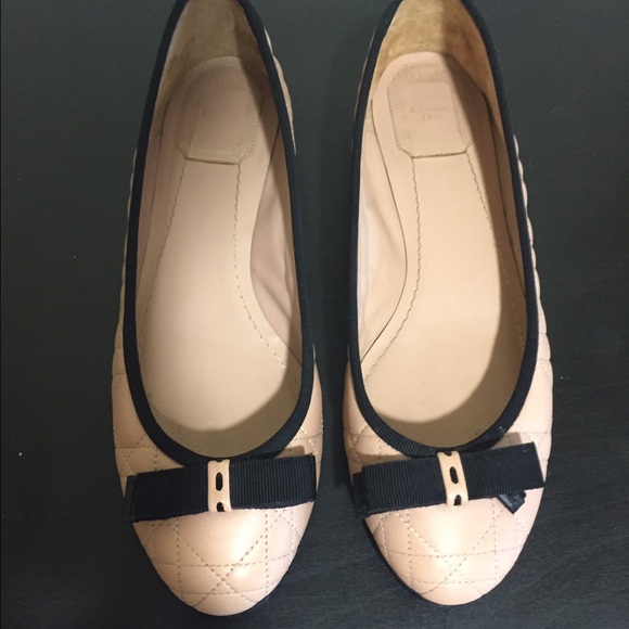 "My Dior" Pale Pink and Black ballerinas