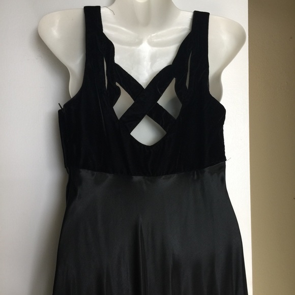 Velvet  and satin black evening dress