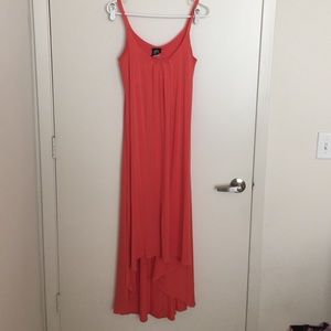 Bobeau high-low dress in coral