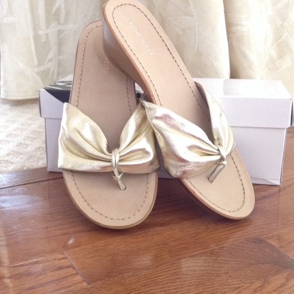 Nine West gold sandals