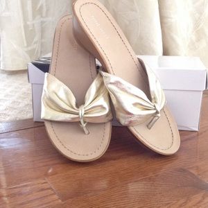 Nine West gold sandals