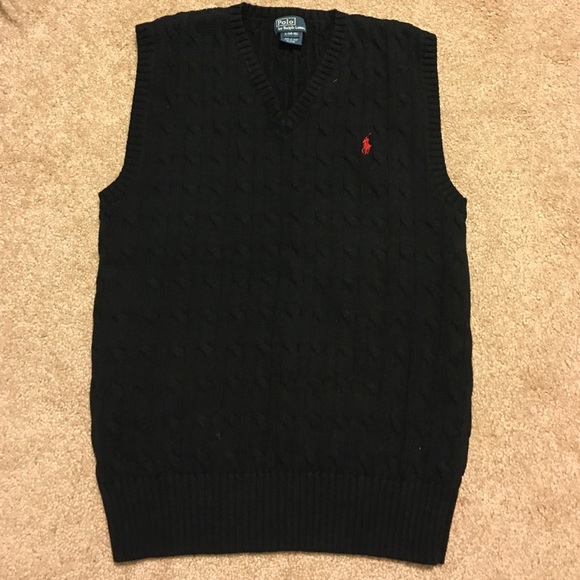 Polo Boys Black v-neck sweater vest