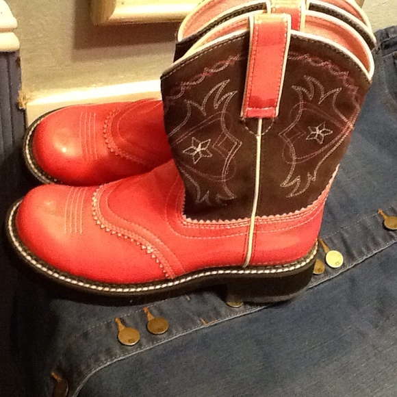 Ariat pink and brown boots
