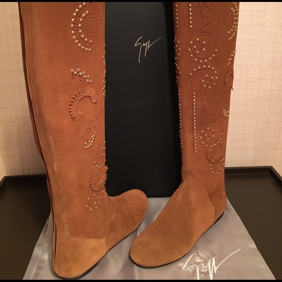NEW Giuseppe Zanotti "Balet" Suede Knee-High Boots - Picture 1 of 2