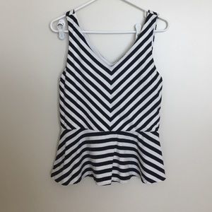 Black and white Peplum Top
