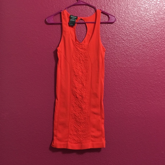 Burnt Orange/Red Bebe Bodycon Dress