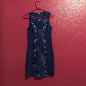 Blue Studded Bodycon Dress