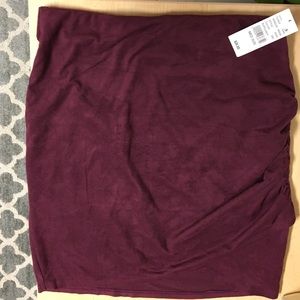 Suede Burgundy Pencil skirt with tags