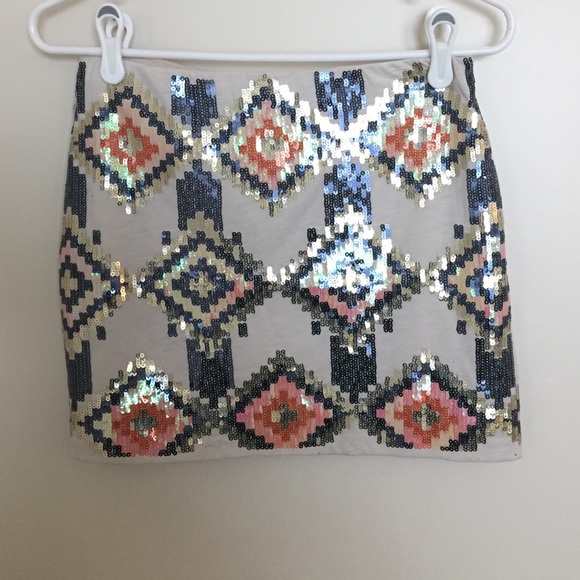 Multi colored sequin skirt